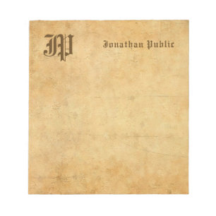 Notepad Monogram Calligraphy Text Elegant Template