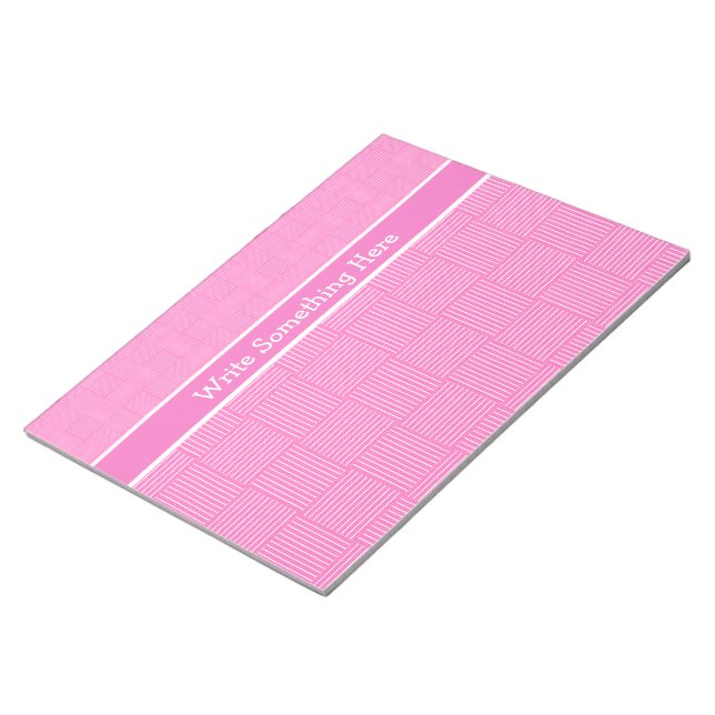 Notepad or Jotter to Personalise: Pink White (Angled)