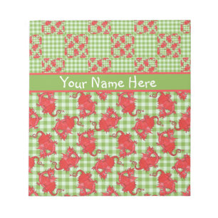 Notepad or Jotter to Personalize: Cute Red Dragons