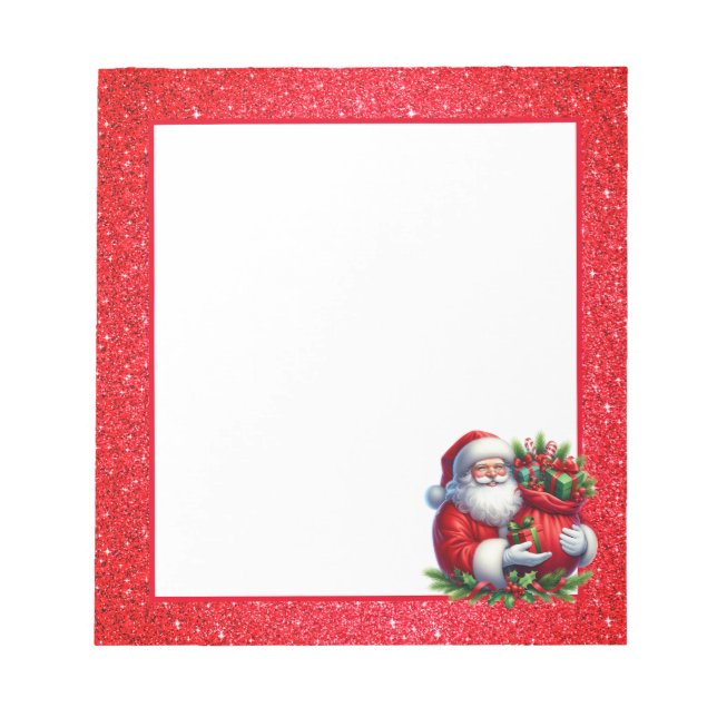 Notepad-Santa Glitter Christmas Notepad (Front)