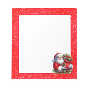 Notepad-Santa Glitter Christmas Notepad