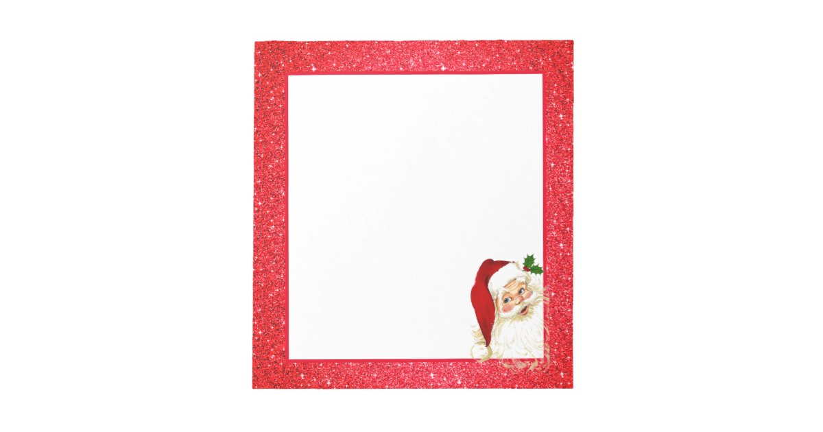 NotepadSanta Glitter Christmas Notepad Zazzle