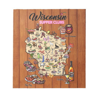 Notepad -Wisconsin Supper Club Map