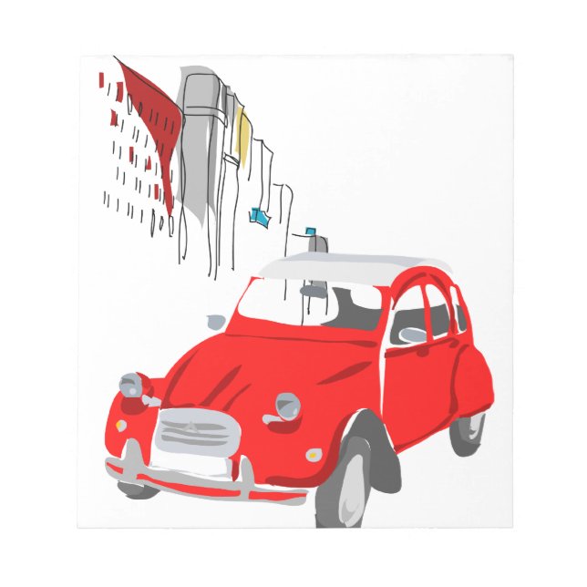 Notepad with Citroen 2 CV Illustration (Front)