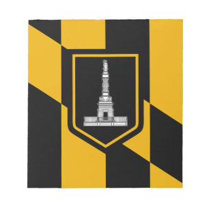 Notepad with Flag of Baltimore City, USA