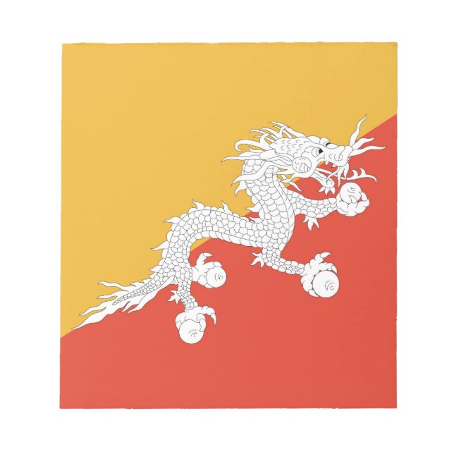 Notepad with Flag of Bhutan (Front)