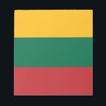 Notepad with Flag of Lithuania<br><div class="desc">Add a touch of Lithuanian pride to your stationery collection with this exclusive notepad featuring the flag of Lithuania! Crafted with care, this notepad showcases the vibrant colours of the Lithuanian flag—yellow, green, and red—creating a visually striking and meaningful design. Perfect for jotting down notes, ideas, or reminders, this notepad...</div>