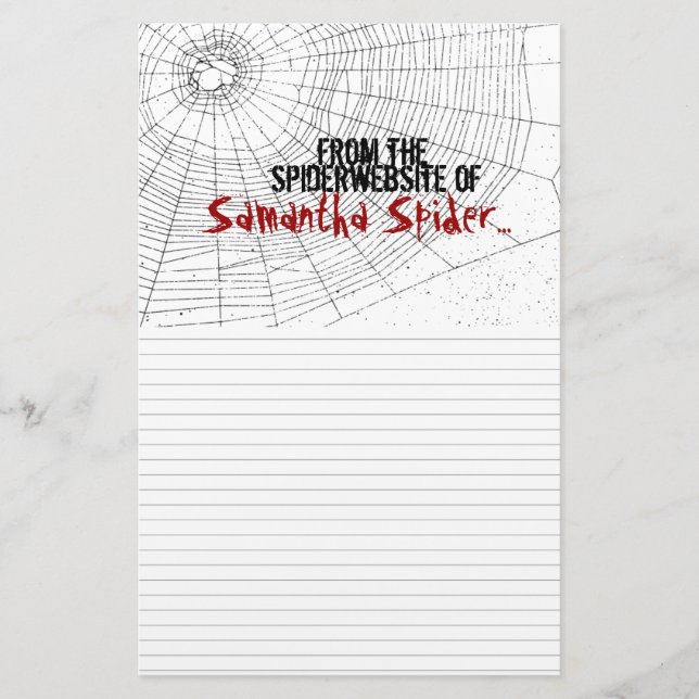 Notepaper Stationery From the spiderwebsite funny (Front)