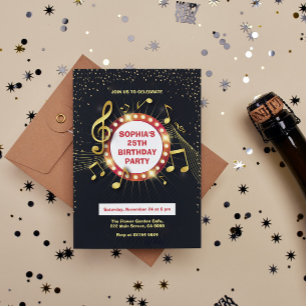 Notes and Clef Birthday Invitation