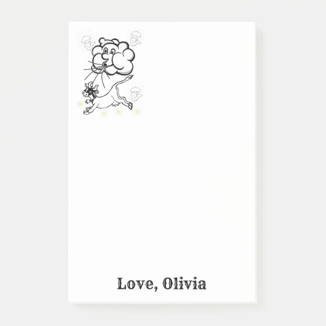 Notes Cow Clouds  Colouring Post it Note (Front)