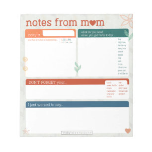 Notes From Mum Notepad