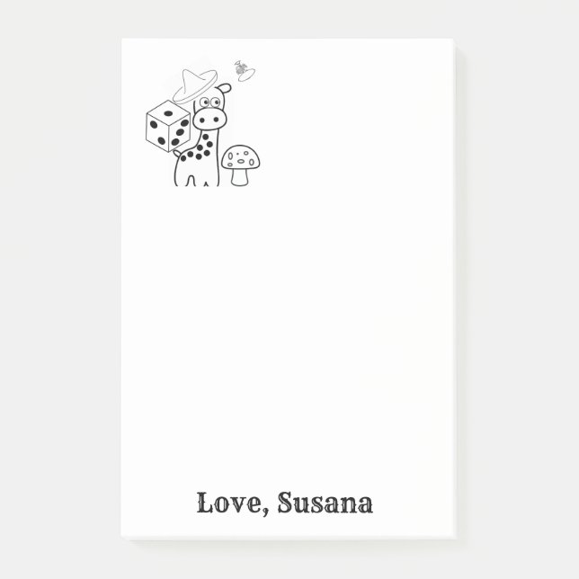 Notes Giraffe  Colouring Post it Note (Front)