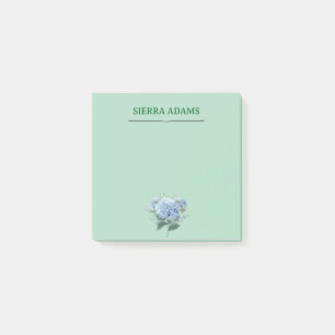 Notes – Hydrangea Floral on Mint Green