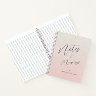 Notes & Musings Chic Script Monogram Gradient Pink Notebook