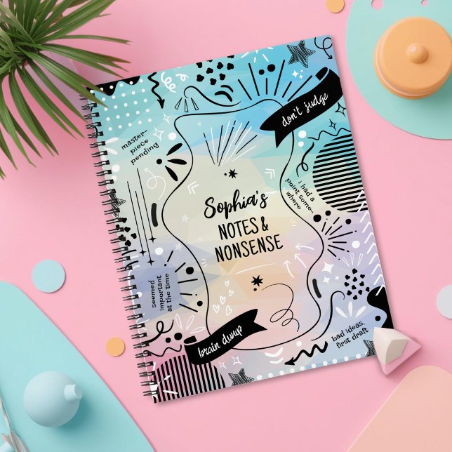 Notes & Nonsense Notebook, Funny Doodle Journal (Fun Personalized Notebook )