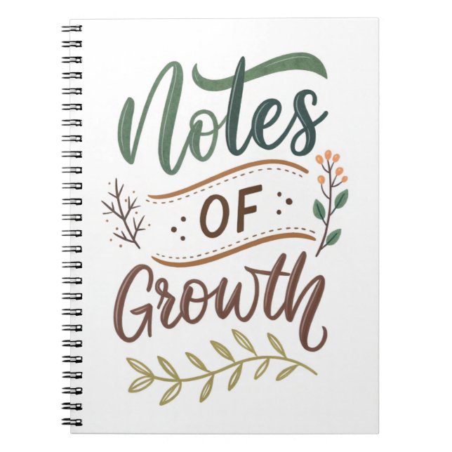 Notes of Growth Journal – Brush Lettering Design (Front)