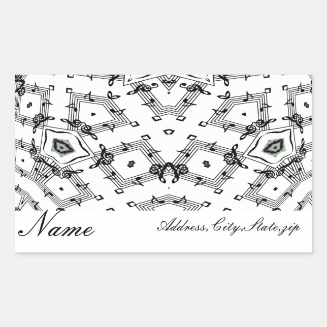 Notes of music_ rectangular sticker (Front)