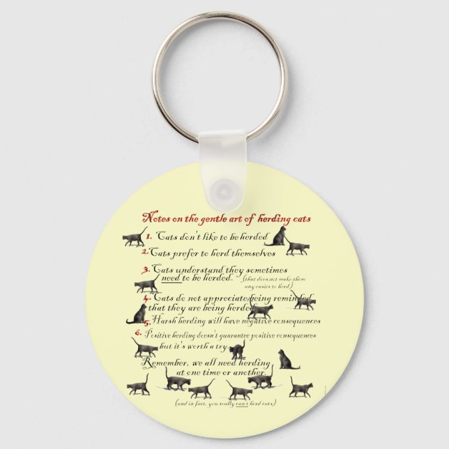 Notes on the Gentle Art of Herding Cats Key Ring (Front)