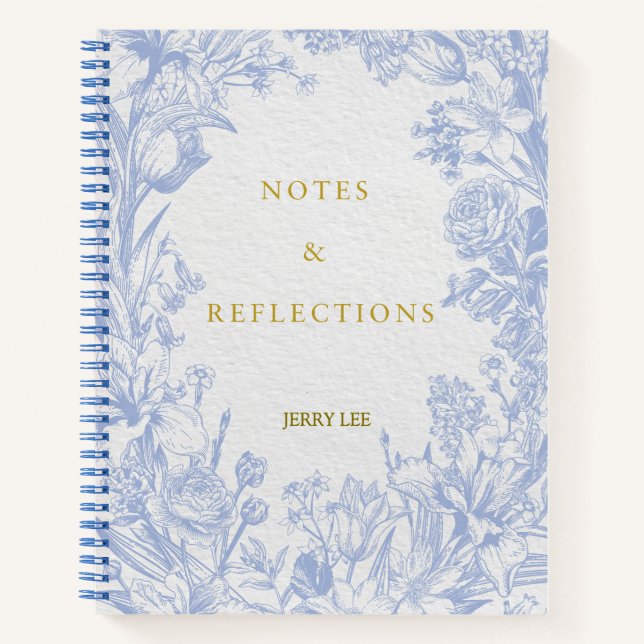 'Notes & Reflections' Personalised Botanical Notebook (Front)