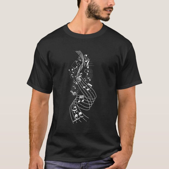 Notes Swirl Music T-Shirt (Front)