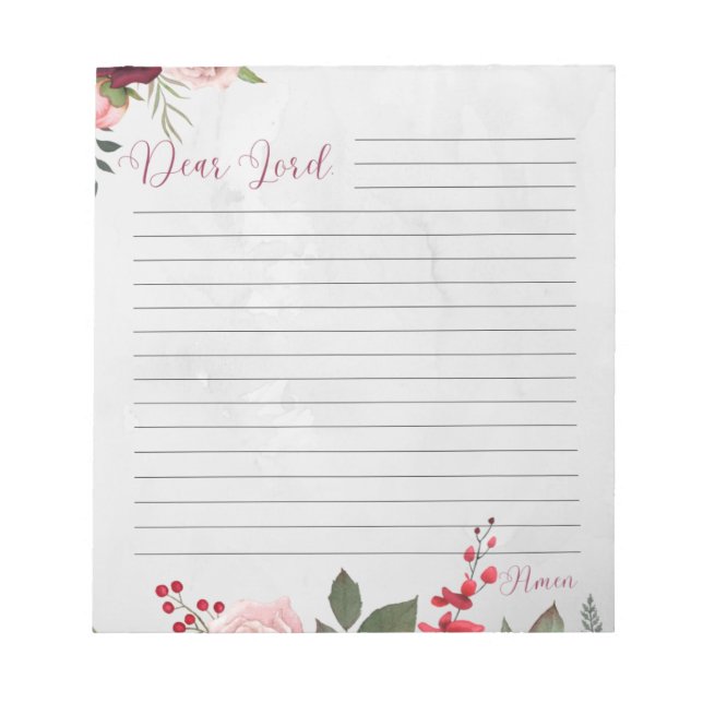 Notes to God Notepad (Front)