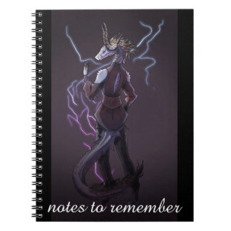 Notes to remember, anime, Dragon, Lightning  Notebook