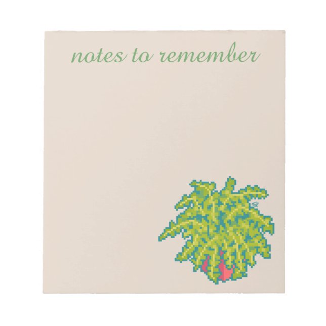 Notes to remember, Fern, fern, pixel art (Front)