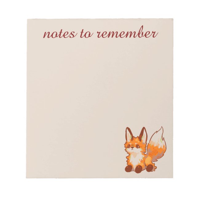 Notes to remember, Fox, fox (Front)