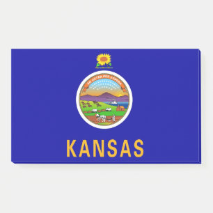 Notes with flag of Kansas, USA