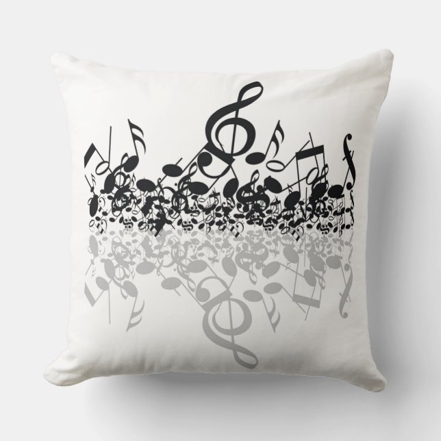 Nothin' But Treble Black Music Notes Pillow (Front)