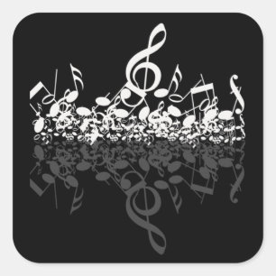 Nothin' But Treble Music Lovers Black Stickers