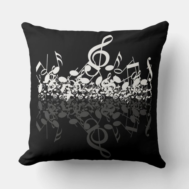 Nothin' But Treble White Music Notes Pillow (Front)