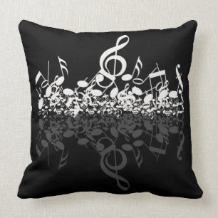 Nothin' But Treble White Music Notes Pillow