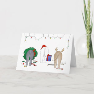 Nothin' Butt A Bedlington Christmas Holiday Card