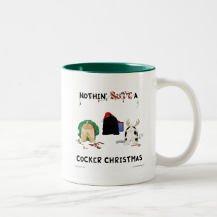 Nothin' Butt A Cocker Christmas Two-Tone Coffee Mug
