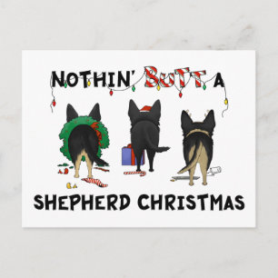 Nothin' Butt A German Shepherd Christmas Holiday Postcard