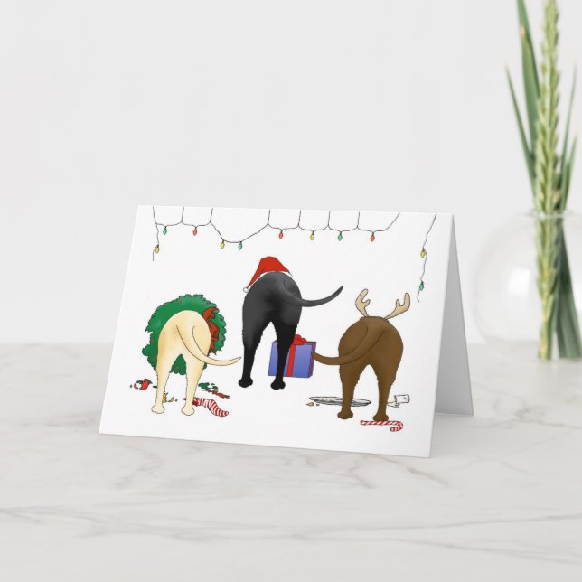 Nothin' Butt A Lab Christmas Holiday Card (Front)