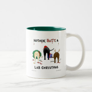 Nothin' Butt A Lab Christmas Two-Tone Coffee Mug