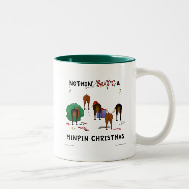 Nothin' Butt A Min Pin Christmas Two-Tone Coffee Mug (Right)