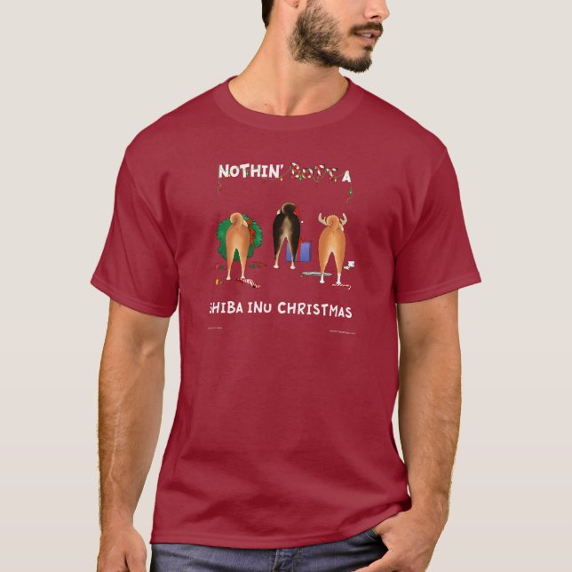 Nothin' Butt A Shiba Inu Christmas T-Shirt (Front)