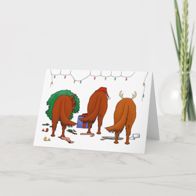 Nothin' Butt An Irish Setter Christmas Holiday Card (Front)