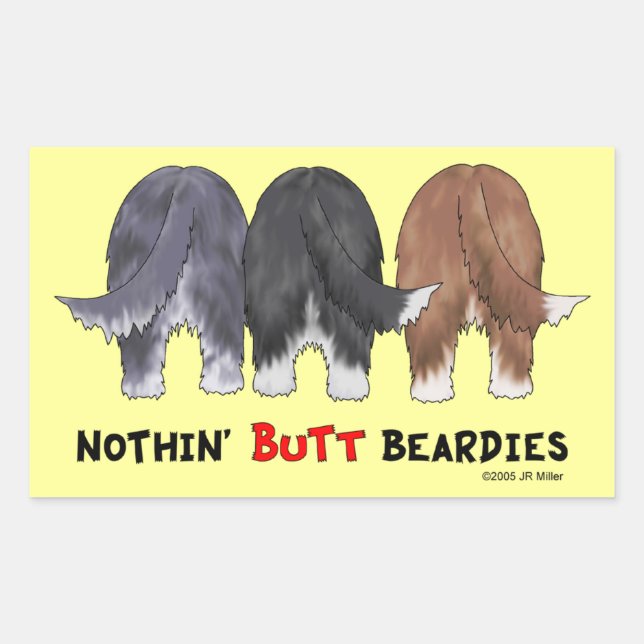 Nothin' Butt Beardies Rectangular Sticker (Front)
