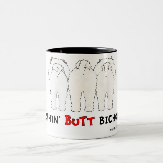 Nothin' Butt Bichons Two-Tone Coffee Mug (Center)