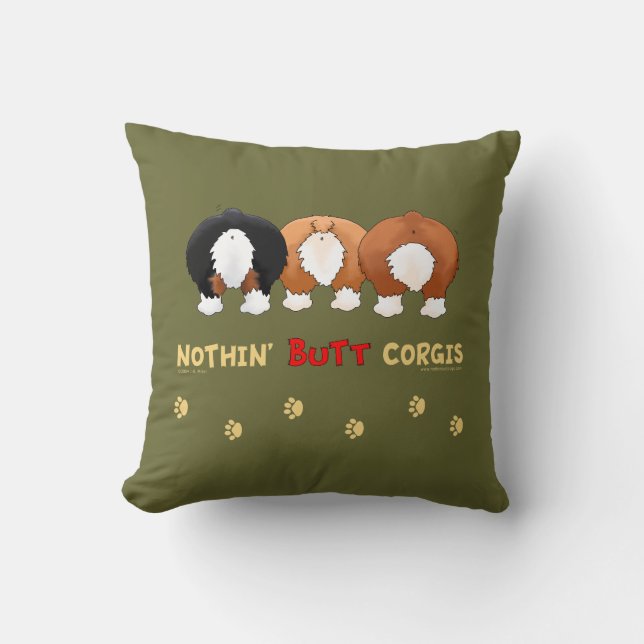 Nothin' Butt Corgis Cushion (Front)