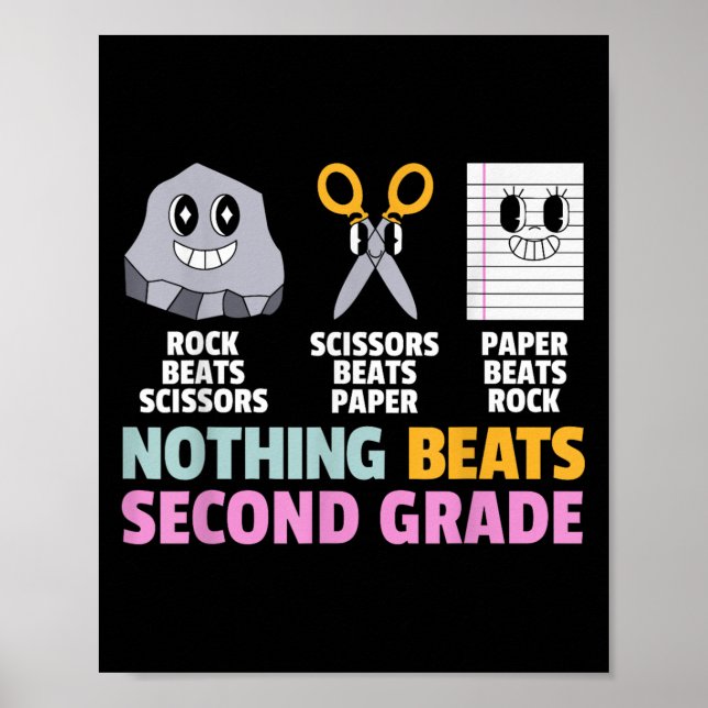 Nothing Beats 2nd Second Grade Back To School Teac Poster (Front)