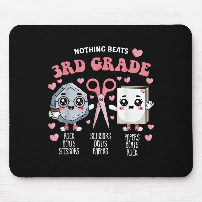 Nothing Beats 3rd Grade Funny Back To School Cute  Mouse Pad (Front)