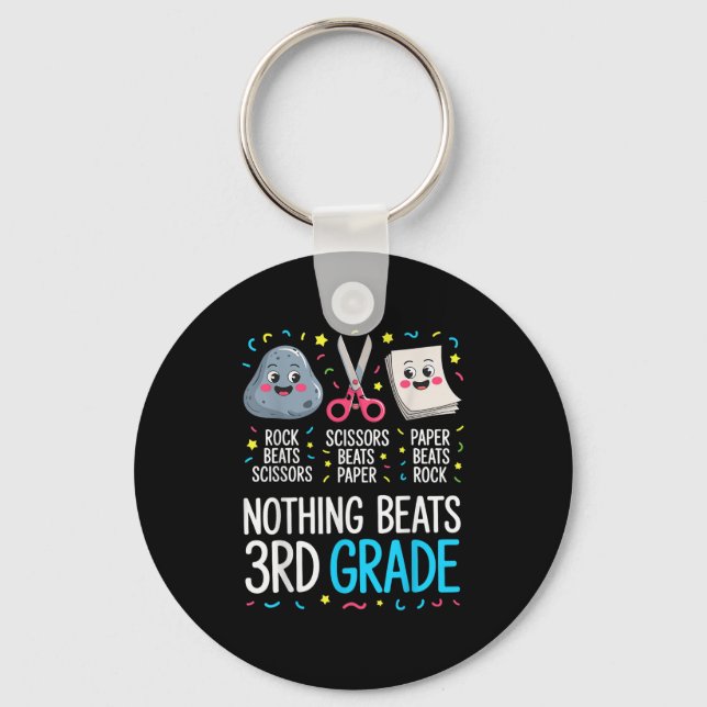 Nothing Beats 3rd Grade Funny Back To School Kids  Key Ring (Front)