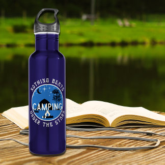 Nothing Beats Camping Under Stars Blue 710 Ml Water Bottle
