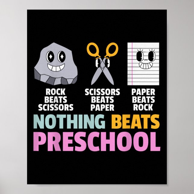 Nothing Beats Preschool Pre-k Back To School Teach Poster (Front)