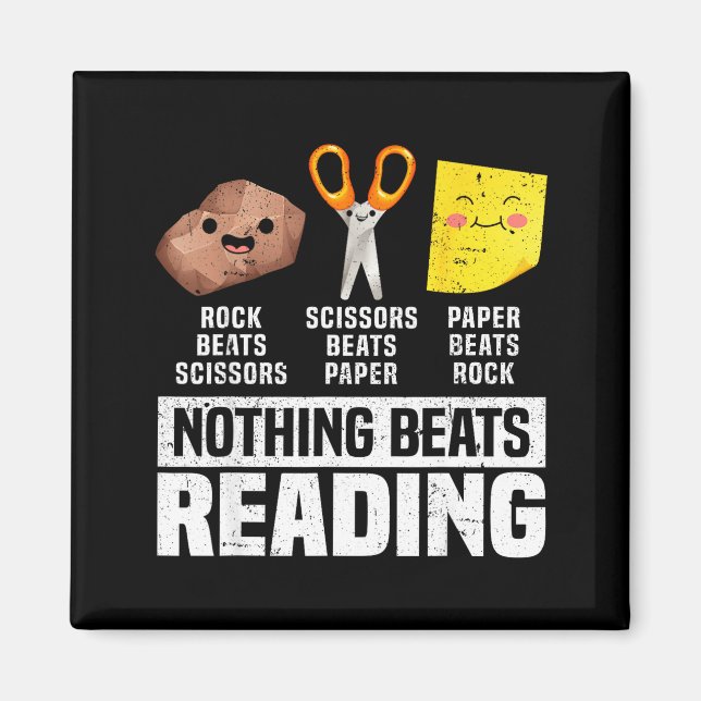 Nothing beats reading book librarian across magnet (Front)